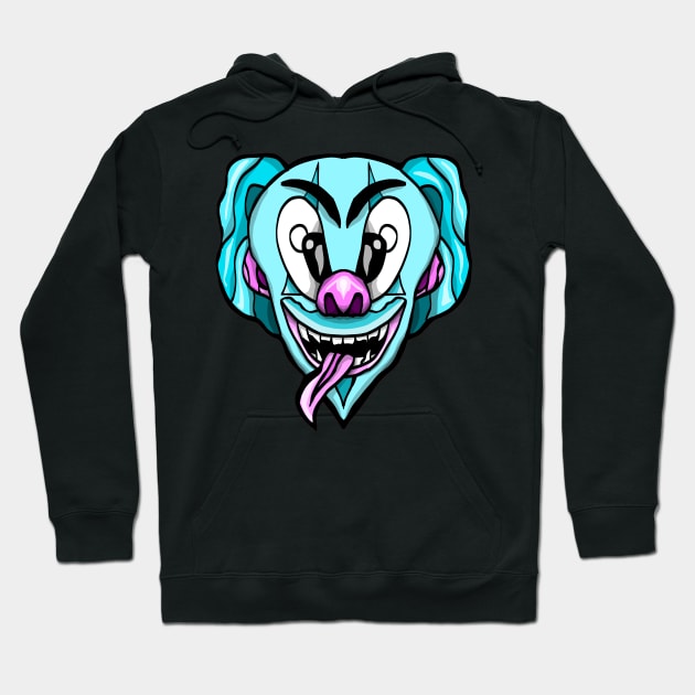 Clownin' Around Design (Pink and Blue) Hoodie by ggheat6